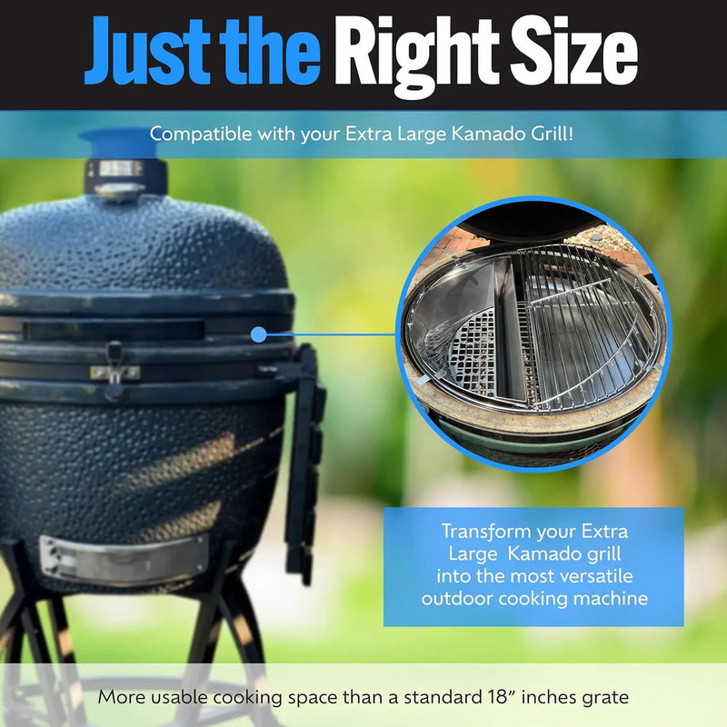 SnS Grills Slow ‘N Sear® 5-Piece Cooking System - Patented Charcoal Basket with Removeable Water Reservoir, EasySpin Grate, Drip Pan for Low ‘N Slow Smoking & Charcoal Grilling on Big Green Egg XL by GreenHaven Gardens