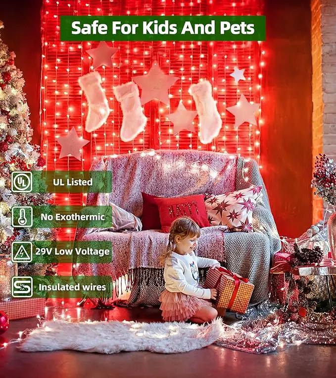 750 LED 246FT Christmas Lights Outdoor, Super Long Waterproof Christmas String Lights with 8 Modes, Christmas Tree Lights with Timer Memory for Fence Garden Xmas Wedding Party Decor Red by GreenHaven Gardens