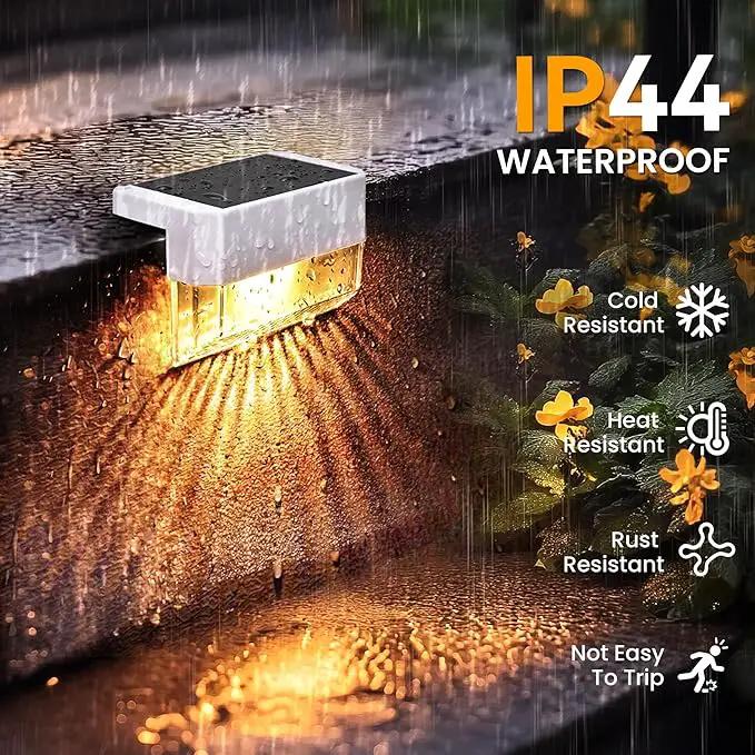SOLPEX Solar Fence Lights Outdoor,Solar Deck Lights Waterproof Led Solar Lights for Outdoor Stairs,Step,Patio,Yard,Garden,Balcony and Porch,8 Pack Shell-Like Light Spots(White Shell,Warm White&RGB) by GreenHaven Gardens