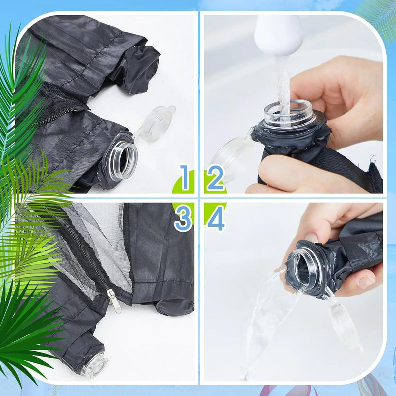 Windyun 2 Pcs 7 to 10 ft Patio Umbrella Mosquito Netting with Double Zipper Door, Screen Universal Hanging Mosquito Net for Patio Polyester Mesh Umbrella Screen for Outdoor and Patio Tables(Black) by GreenHaven Gardens