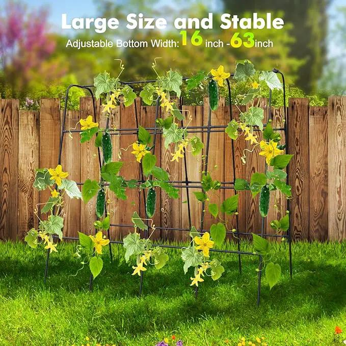 GOJAWAY 63" L x 63" H Cucumber Trellis for Raised Bed, Metal Arch Garden Trellis for Climbing Plants Outdoor, U-Shape Gardening Support Frame for Vegetable, Flower, Fruits, Vine by GreenHaven Gardens