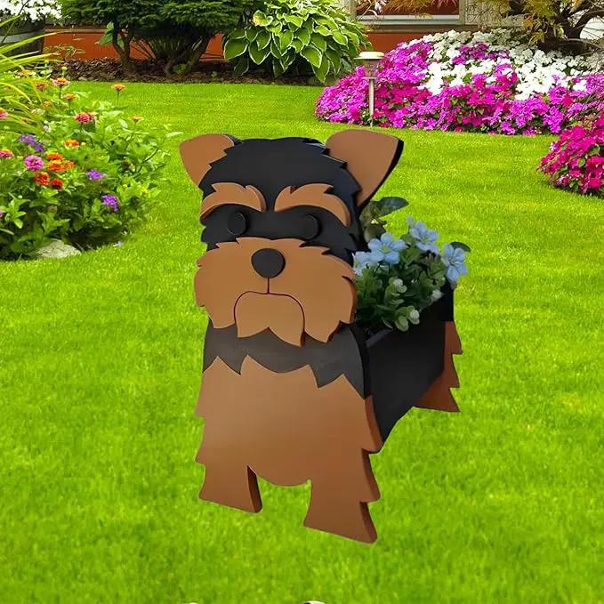Yorkshire Dog Planter Plant Pots,Cute Garden Dog Flower Planter,Dog Planters Birthday Gifts for Women,Office,Indoor/Outdoor Decor(9.45 * 7.76 * 12.13in) by GreenHaven Gardens