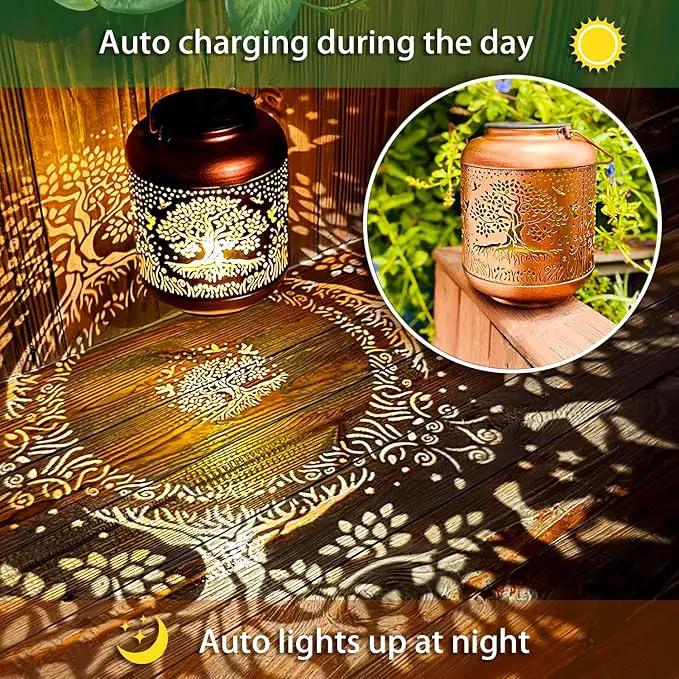 Tree of Life Solar Lanterns Outdoor Waterproof Hanging Solar Lights Big Tree Gifts for Women Men Metal Decorative LED Lanterns for Yard, Patio, Lawn, Tabletop, Pathway, Landscape, Garden Decor by GreenHaven Gardens