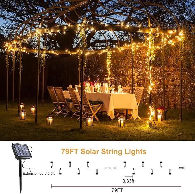 2 Pack Solar String Lights for Outside, Each 79Ft 240 LED Solar Lights Outdoor, 8 Modes Waterproof Solar Powered Fairy Twinkle Light for Backyard Patio Tree Party Garden Decoration, Warm White by GreenHaven Gardens