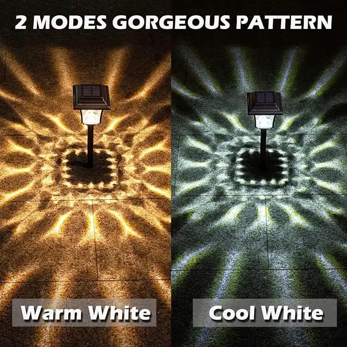 LeiDrail Solar Pathway Lights 8 Pack Solar Garden Lights with 2 Modes Waterproof Outdoor Path Light Warm White/Cool White LED Landscape Lighting for Yard Lawn Sidewalk Driveway Garden by GreenHaven Gardens