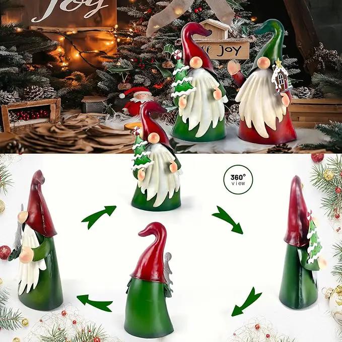 HONGLAND Christmas Decorations Outdoor Metal Gnome Yard Art Christmas Gnomes Statue 18 Inch Gnome Figurine for Holiday Christmas Lawn Patio Yard Garden Decor-2 PCS by GreenHaven Gardens