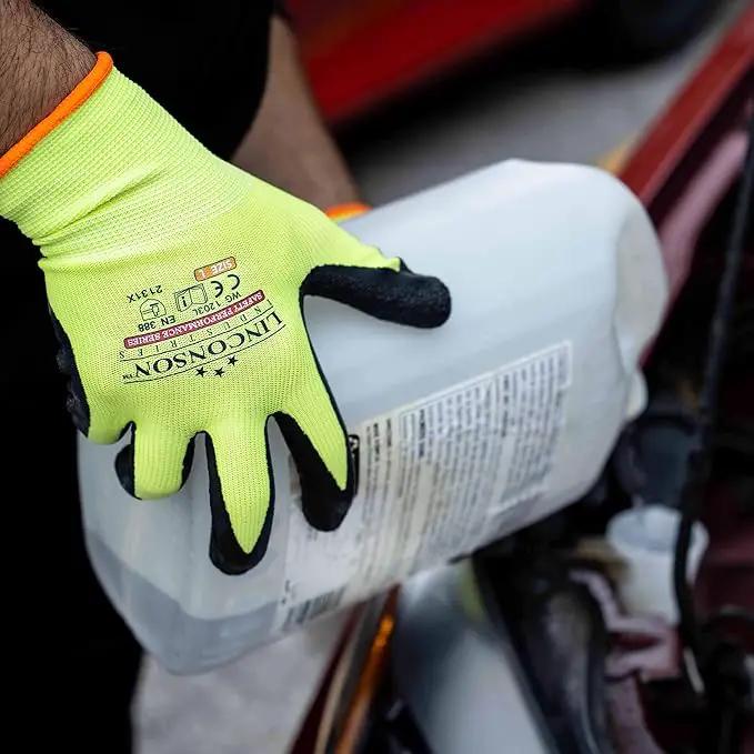 linconson 12 Pack Safety Performance Series Construction Mechanics Wrinkle Latex Work Gloves by GreenHaven Gardens