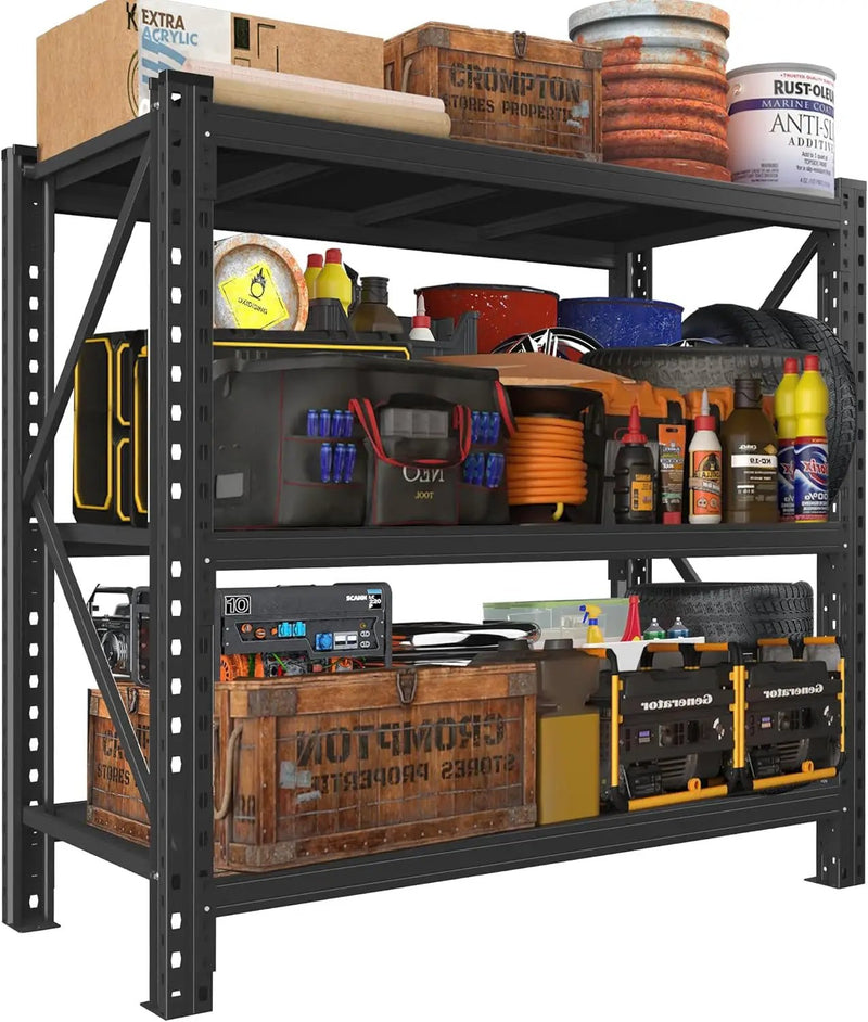 Heavy Duty Garage Shelving Unit - 4200 lbs Capacity, Industrial Metal Storage Rack, Adjustable Steel Rack for Garage, Warehouse, Basement, Pantry,51.2" W x 23.6" D x 47.2" H by GreenHaven Gardens