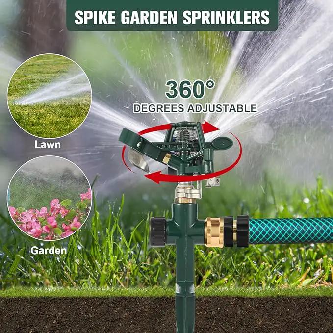 2 Packs Green Garden Sprinklers, Zinc Alloy Water Bird Sprinkler on Metal Base, Adjustable 360 Degree Lawn Irrigation for Yard by GreenHaven Gardens