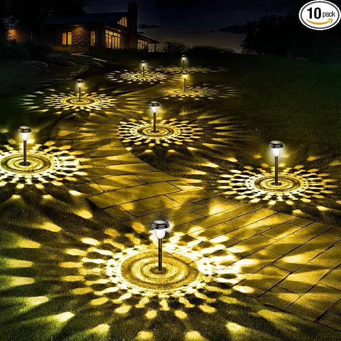 10 Pack Ultra Bright Solar Lights Outdoor Waterproof, from Dusk to Dawn Up to 12H Solar Light for Outside, Auto On/Off Solar Powered Garden Pathway Lights, Landscape Lighting (Warm White) by GreenHaven Gardens