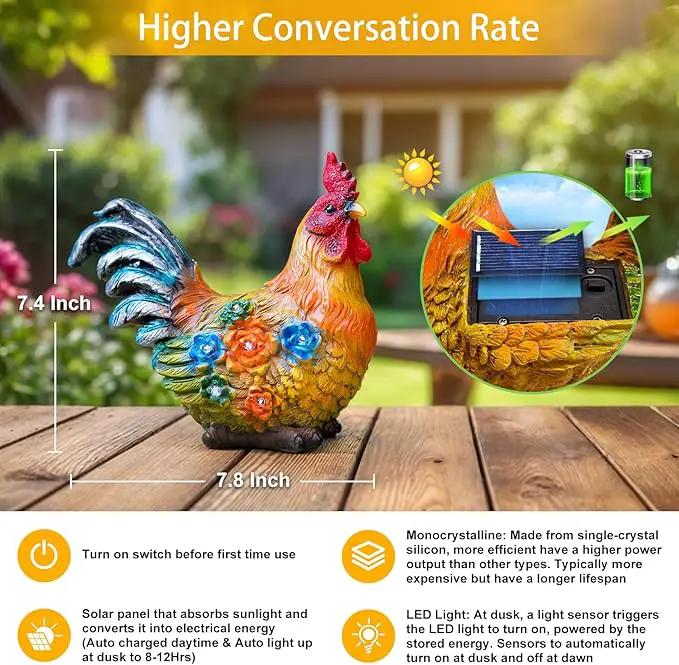 TAKE ME Gardening Gifts Chicken Gifts for Mom Garden Decor Solar Light Chicken Rooster Decor for Women Mom Grandma Gifts Birthday Gifts for Chicken Lovers by GreenHaven Gardens