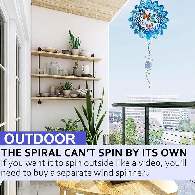 Gazing Ball Spiral Tail Wind Spinner,Decorative Wind Spinner 11inch Tail and 2 inch Glass Orb.Indoor Outdoor Wind Spinner Tail Sun Catcher Garden Decoration-13 inch Height(Purple) by GreenHaven Gardens