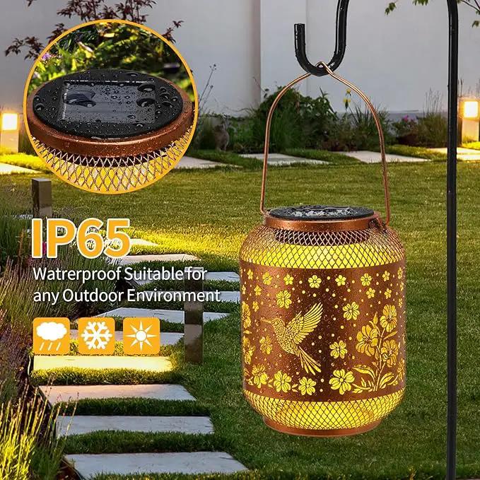 Solar Lanterns Outdoor Waterproof Hummingbird Garden Decor Birthday Gifts for Women Mom Grandma Hanging Solar Lights Metal Decoration Outside for Yard, Patio, Backyard, Porch, Pathway by GreenHaven Gardens