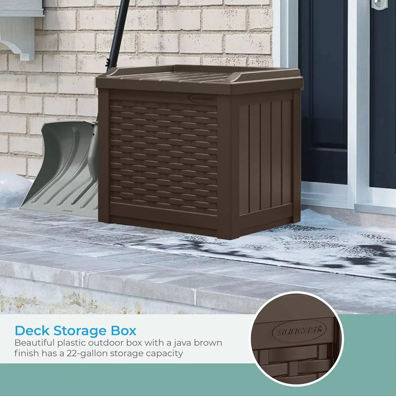Suncast 22 Gallon Small Resin Storage Seat, Java, SSW600J by GreenHaven Gardens