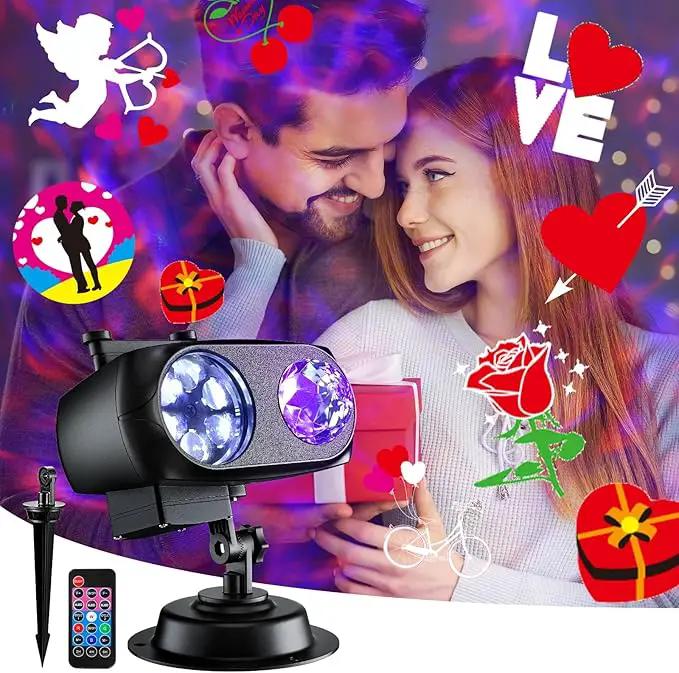 Brighter Valentine Decorations Projector Lights for Home, FLITI 2024 Upgraded Holiday Projector Display 8 Patterns at A Time (3D Ocean Wave & Patterns), Weather Proof Remote Valentine Decor Light Show by GreenHaven Gardens
