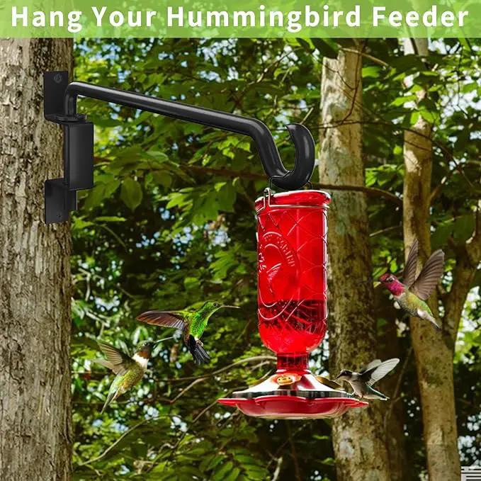 10 Inch Hanging Plant Holder, Wall Plant Hanger, Plant Hangers Outdoor, Swivel Plant Hanger, for Outdoor Hanging Bird Feeders, Wind Chimes, Plant Baskets, Black by GreenHaven Gardens