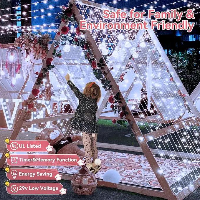 Heceltt 360 LED 118 FT String Lights Outdoor, 8 Modes Cool White Christmas Lights Plug in, IP44 Waterproof Led String Lights with Timer and Memory for Tree Yard Party Garden Decorations by GreenHaven Gardens