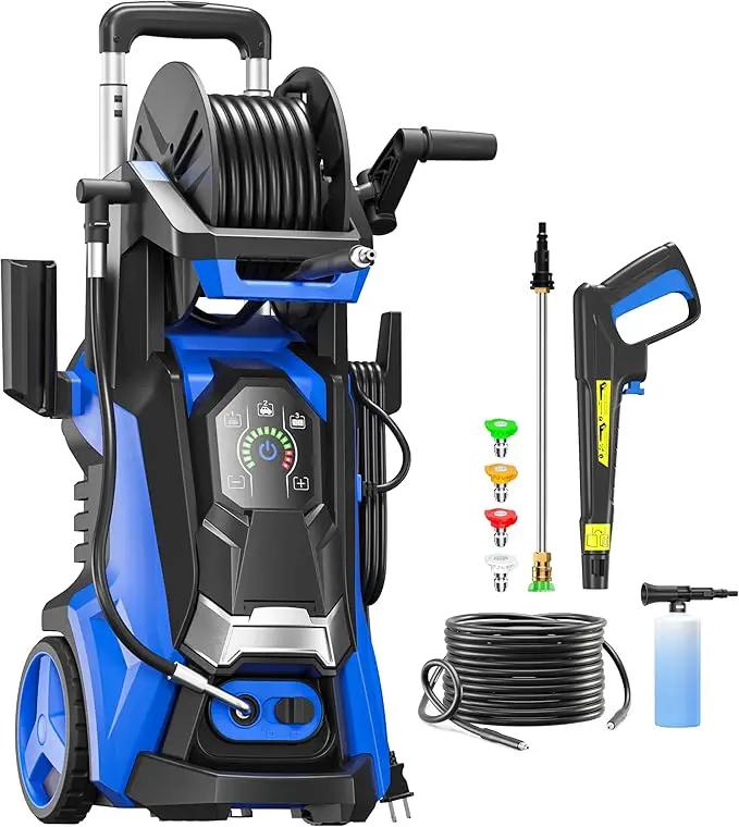 Pressure Washer with 4 Quick Connect Nozzles,Inlet Hose & Filter, Foam Cannon for Cars/Fences/Driveways Cleaning by GreenHaven Gardens