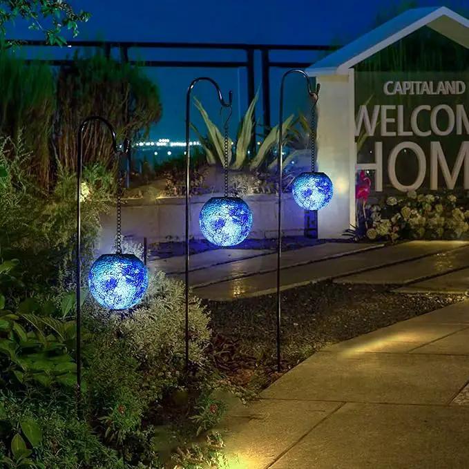 VCUTEKA Solar Lanterns Outdoor Waterproof - Hanging Solar Lights Garden LED Lanterns Mosaic Glass Design for Landscape Patio Yard Garden Pathway Decoration by GreenHaven Gardens