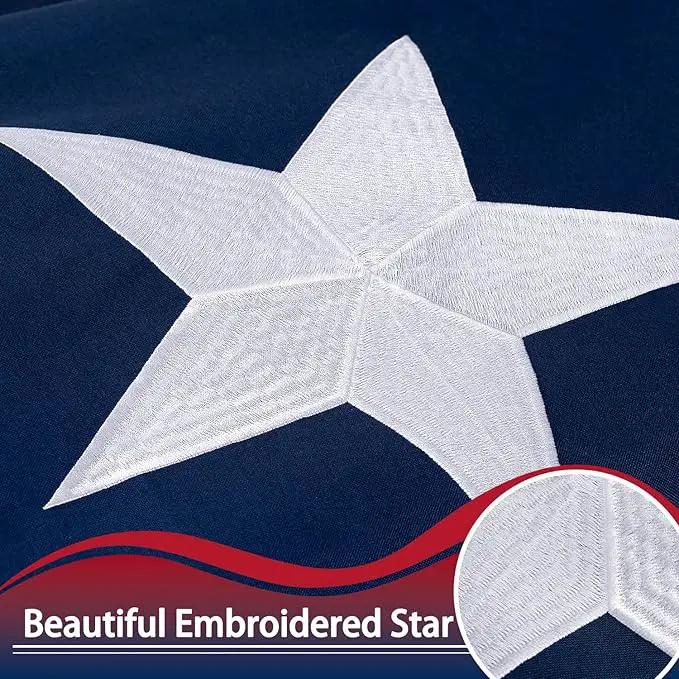Texas Flag 6x10 ft Deluxe Super Tough Series, Heavy Duty Spun Polyester, All Weather TX Flag High Wind with Embroidered Stars, 3 Brass Grommets, Sewn Stripes, Durable Texas Flags Outdoor Outside by GreenHaven Gardens