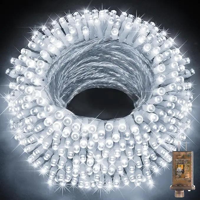KNONEW 600ft 1500 LED String Lights Outdoor Christmas Lights 8 Modes & Timer Fairy Light Plug in Waterproof LED String Lights for Xmas Yard Tree Wedding Party Holiday Decorations (Cool White) by GreenHaven Gardens