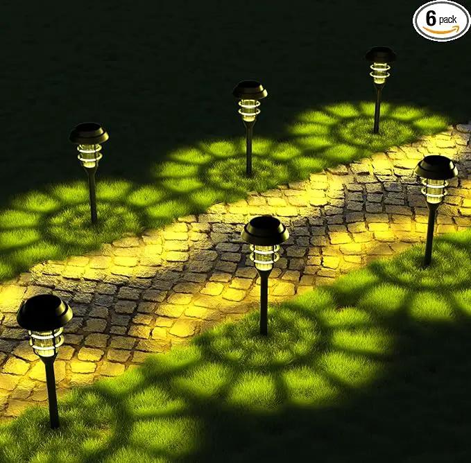 Solar Lights Outdoor Waterproof for Yard, 6 Pack Solar Pathway Lights Outdoor Lawn Lights Solar Powered Outdoor Lights LED Landscape Lighting Solar Garden Lights for Patio, Outside, Driveway, Walkway by GreenHaven Gardens