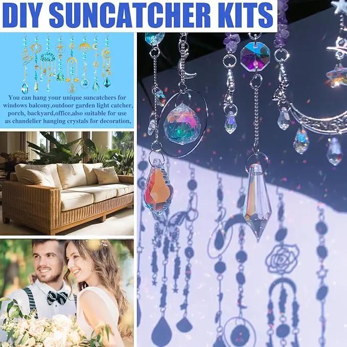 420pcs Suncatcher Making Kits for Adults Crystal Sun Catchers Crafts with Hooks Chains Pendants Rainbow Maker for Window Hanging Prism Indoor Outdoor Garden Xmas Wedding Party Decor (Mermaid) by GreenHaven Gardens