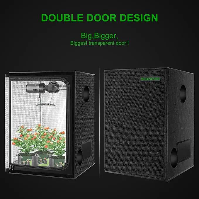 MELONFARM 2x2 Grow Tent, 24"x24"x32" Grow Tent, Double Transparent Viewing Door Indoor Grow Tent, Growing Tent with High Reflective Mylar & Floor Tray, Plant Tent for Indoor Hydroponics Growing by GreenHaven Gardens