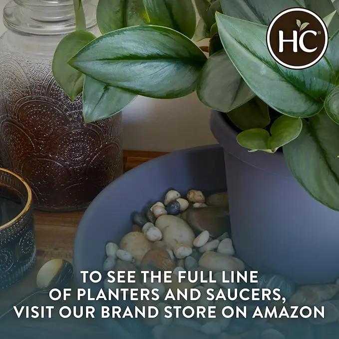 The HC Companies 21 Inch Round Plastic Classic Plant Saucer - Indoor Outdoor Plant Trays for Pots - 21"x21"x3.63" Evergreen by GreenHaven Gardens