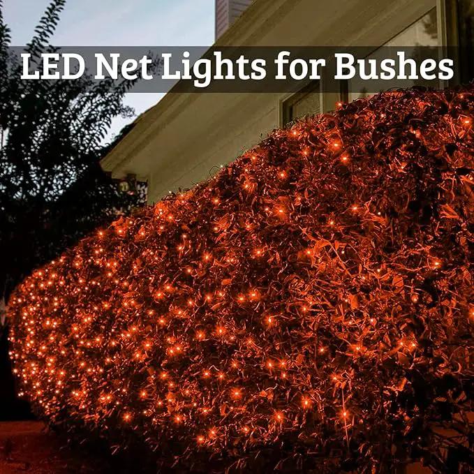 Christmas Net Lights Outdoor - 360 LED Orange Net Lights Waterproof with Remote, 12x5 ft Extendable 8 Modes for Bushes, Gazebo, Lawn, Garden, Shrubs, Tree, Backyard Decorations by GreenHaven Gardens