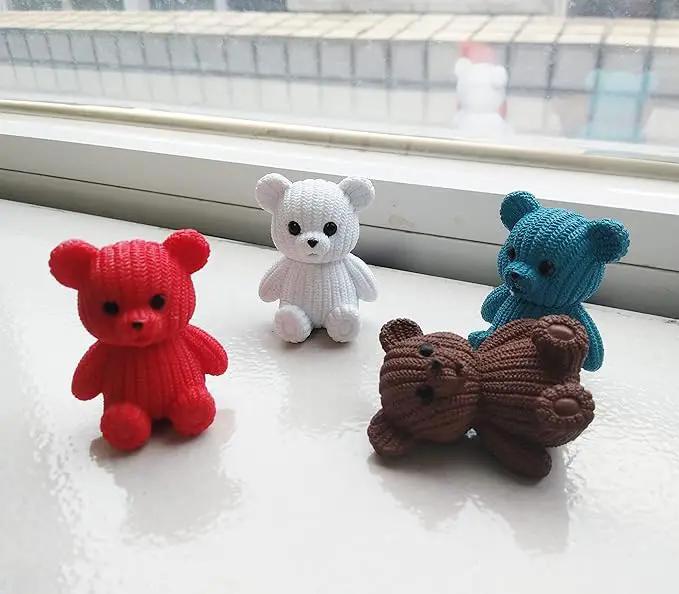 8Pcs Mini Resin Teddy Bear Figurines Cute Sweater Bears Desktop Ornaments Car Interior Decoration Garden FigurinesTiny Bear Statues Animals Sculpture Micro Landscape by GreenHaven Gardens