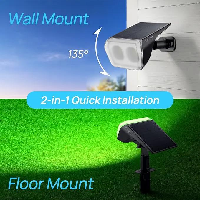 Consciot Solar Spot Lights Outdoor, 30 LED Waterproof Color Changing Solar Spotlight, 2 in 1 Adjustable Wall Lights, 10 Colors, Dusk-to-Dawn Solar Landscape Spotlights for Garden Yard Walkway, 4 Pack by GreenHaven Gardens