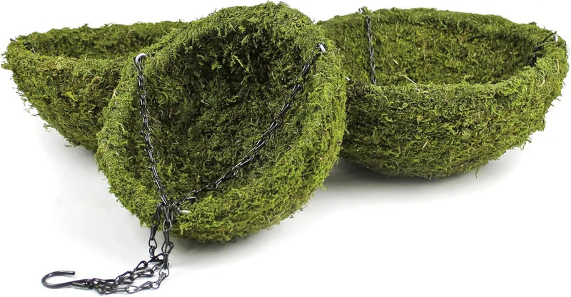 SuperMoss (29202) MossWeave Hanging Basket - Round, Fresh Green, Small (12.5 Diameter)" by GreenHaven Gardens