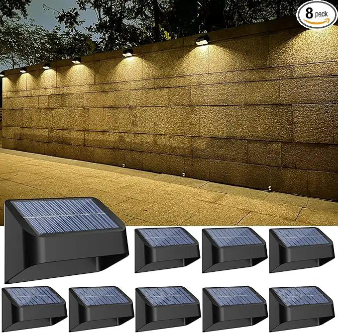 Solar Lights Outdoor 8 Pack, RGB 8 Colors, Dusk to Dawn Deck Light, Solar Deck Lights for Outside IP65 Waterproof, Backyard/Railing/Wall/Step/Patio/Fence by GreenHaven Gardens