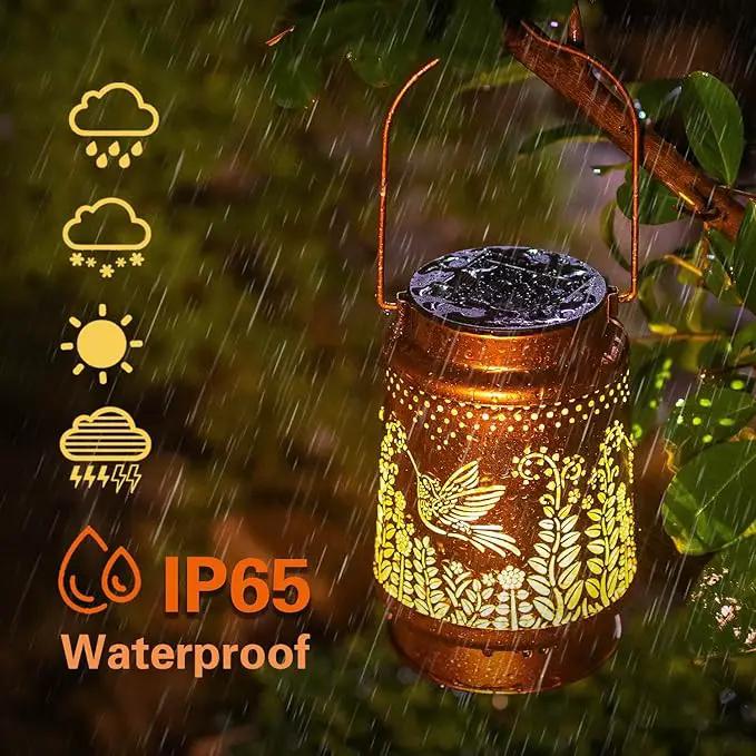 Hummingbird Solar Lanterns Outdoor Waterproof Hanging Solar Lights Hummingbird Gifts for Women Men Metal Decorative LED Hummingbird Lanterns for Garden Decor,Yard,Patio,Lawn,Tabletop,Pathway,Landscape by GreenHaven Gardens