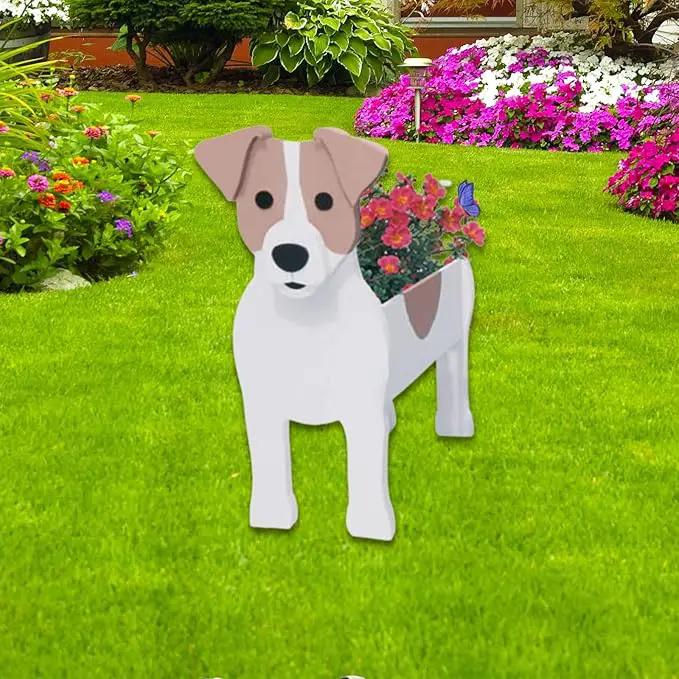 Jack Russell Dog Planter Plant Pots,Cute Garden Dog Flower Planter,Dog Planters Birthday Gifts for Women,Office,Indoor/Outdoor Decor（9.45 * 6.97 * 12.2in） by GreenHaven Gardens