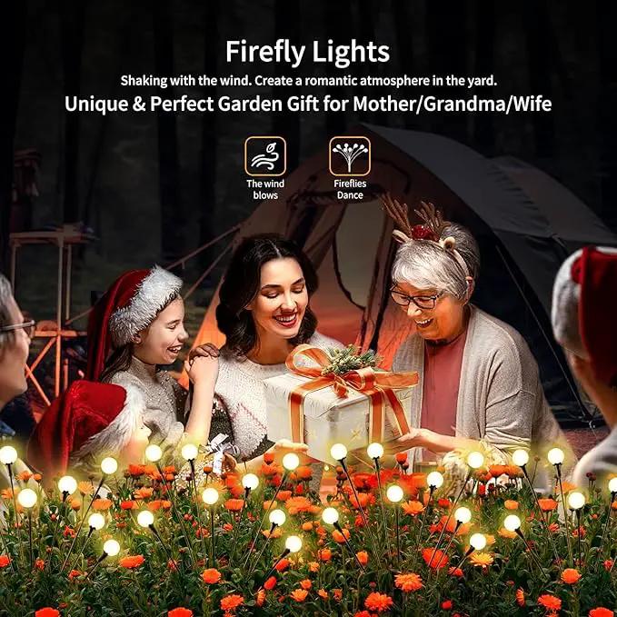Solar Lights Outdoor Waterproof, 10 Packs 80LED, Solar Garden, Patio, Garden Decor, Patio Decor, Firefly Outdoor, Unique Gifts for Women, Gifts for Grandma by GreenHaven Gardens