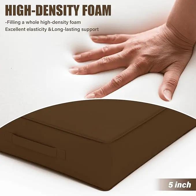 Patio Chair Cushions 24 X 24 X 5 Inch Waterproof Outdoor Seat Cushions for Patio Furniture, Outdoor Sofa Couch Pads with Ties & Handle, Set of 2, Chocolate by GreenHaven Gardens