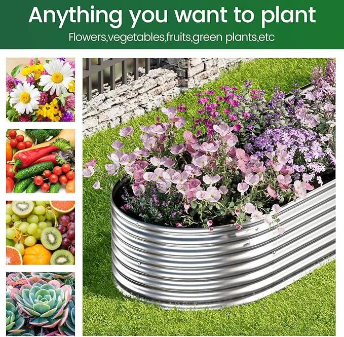 BTDVR 2PCS Galvanized Raised Garden Bed Outdoor, Metal Raised Beds for Vegetables, Above Ground Garden Box for Flower, Steel Garden Bed for Gardening - 65x20 inch by GreenHaven Gardens
