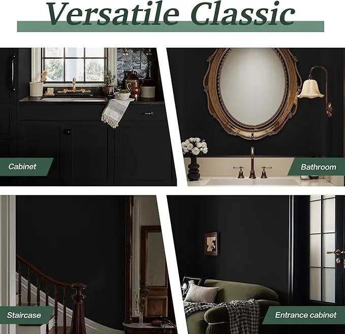 Dimoon 590''x17.7'' Black Peel and Stick Wallpaper Contact Paper Self Adhesive Wall Paper by GreenHaven Gardens
