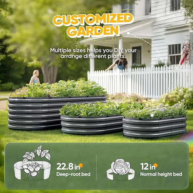 KING BIRD Raised Garden Bed Kit 2025 Upgraded Quick-Setup Galvanized Planter Garden Box Outdoor for Gardening, Vegetables, Flowers, 74x36x12 in, Dark Grey by GreenHaven Gardens