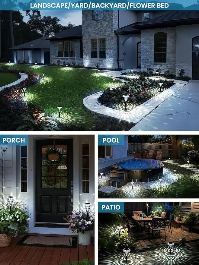 SOLPEX Solar Pathway Lights Garden Decor for Yard, Garden Lights Solar Powered Waterproof Landscape Lighting, Solar Outdoor Lights Porch Decor for Path Walkway Driveway (8 Pack Cold White) by GreenHaven Gardens