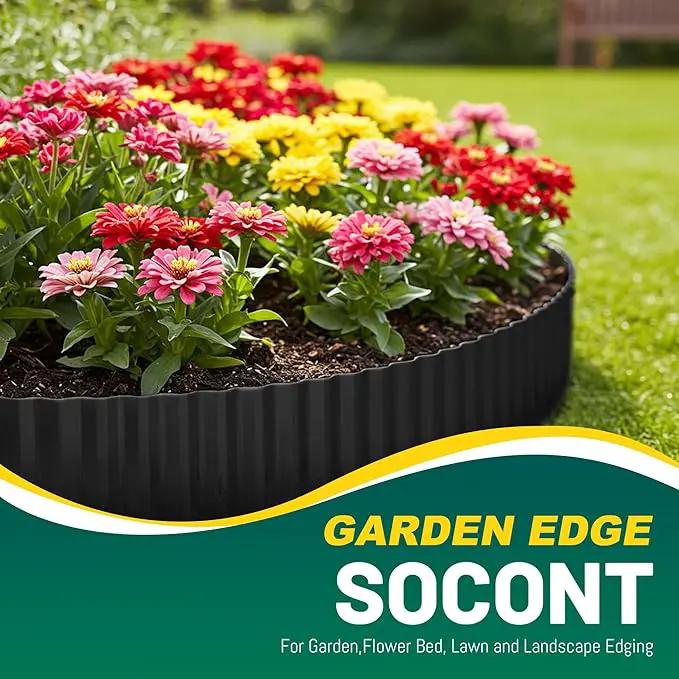 Corrugated Metal Garden Edging, 8"×20Ft Durable Landscape Border for Garden, Lawn, Flower Beds and Paver Edging (Black) by GreenHaven Gardens