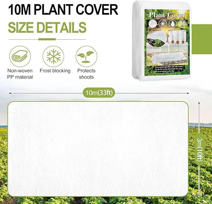 Plant Covers Freeze Protection, 10x33FT Reusable Thickened Winter Floating Row Covers, Frost Cloth Blanket Shade Cloth Garden Fabric Plant Cover for Raised Beds Vegetables Insect Winter Frost by GreenHaven Gardens