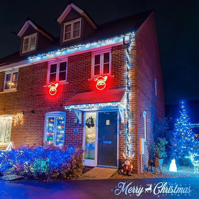 JMEXSUSS Connectable Blue and White Christmas Lights, 8 Modes 100 LED Twinkle String Lights Indoor, Clear Wire Plug-in Christmas String Lights Outdoor Waterproof by GreenHaven Gardens