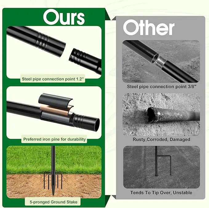 XDW-GIFTS Garden Flag Stand, Sturdy 2-Pack Flag Pole Holder with Shepherd Hook for Yard Decorations Outdoor Garden Flag Holder for 28''x40'' Flags 60 in Heavy Duty Yard Flag Post Stake (Without Flag) by GreenHaven Gardens