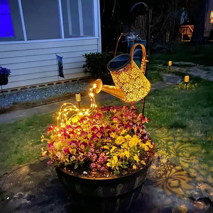 Watering Can Light Solar Powered: Garden Lights Waterproof Outdoor Yard Decoration - Flower Lanterns Hanging Patio Proch Pathway Decor - Gardening Birthday Gifts for Women Mom Wife Grandma by GreenHaven Gardens