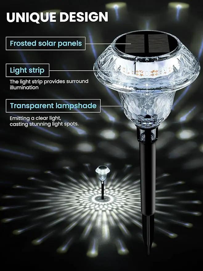 SOLPEX Solar Pathway Lights Garden Decor for Yard, Garden Lights Solar Powered Waterproof Landscape Lighting, Solar Outdoor Lights Porch Decor for Path Walkway Driveway (8 Pack Cold White) by GreenHaven Gardens