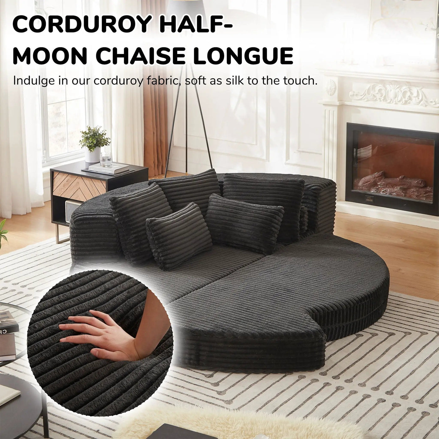 Semi Circular 2 In 1 Sofa Bed With Neck Pillow And Throw Pillows by HouseOfZazla