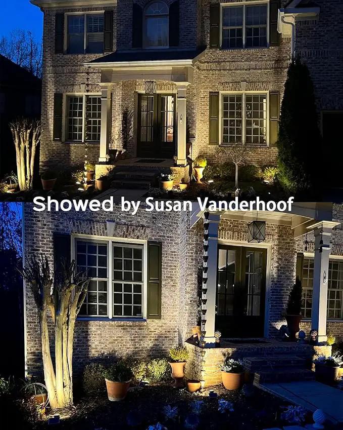 JACKYLED 84-LED Solar Spotlights 5 Lighting Modes 360° Adjustable IP65 Waterproof Super Bright Overnight Solar Spot Lights for Outside with Extendable Spike for Yard, Garden, Lawn, Pathway, 4 Pack by GreenHaven Gardens